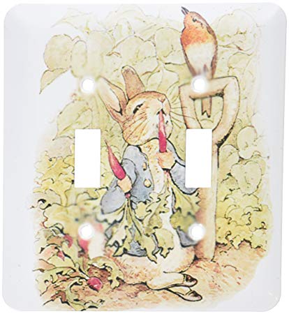 3dRose LLC lsp_110164_2 Peter Rabbit in The Garden Vintage Art Double Toggle Switch