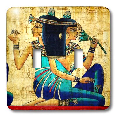 3dRose lsp_119558_2 Egyptian Ladies On Papyrus Paper Double Toggle Switch