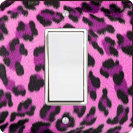 Rikki Knight Pink Leopard Spots Single Rocker Light Switch Plate