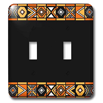 3dRose LLC lsp_76554_2 Traditional African Pattern Art Of Africa Inspired By Zulu Beadwork Geometric Designs Ethnic Double Toggle Switch