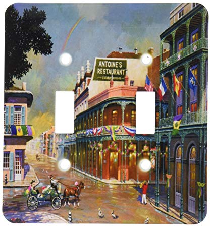 3dRose lsp_80505_2 Old New Orleans Painting Double Toggle Switch